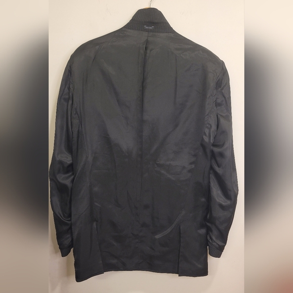 Black Pinstripe Blazer 42L Career Interview Suit Jacket Express - Picture 6 of 8